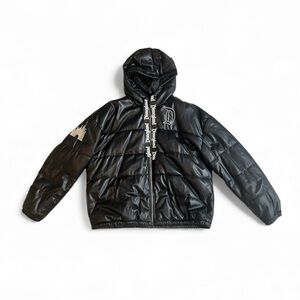 Disney Black Puffer Jacket with Hood